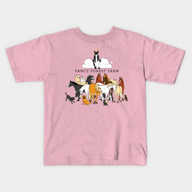 Fancy Forest Farm • Family Portrait 2023 • Dark Text Kids T-Shirt by FalconArt